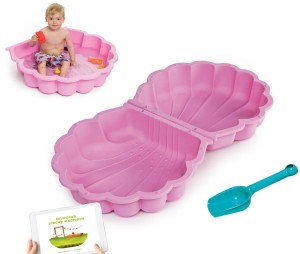 Duża piaskownica basen 2W1 MUSZELKA 88x88cm różowa