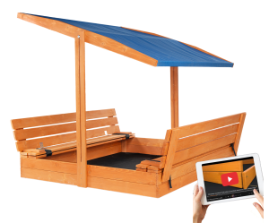 XXL Duża Piaskownica z Daszkiem Impregnowana Drewniana 150 Otwory Montażowe