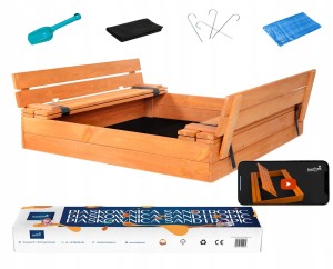 PIASKOWNICA IMPREGNOWANA DREWNIANA 120 ZAMYKANA ŁAWKI VIDEO 3D CERTYFIKAT