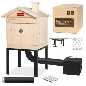 Wędzarnia Ogrodowa Drewniana Zestaw Palenisko Haki Rury od Producenta