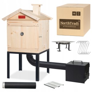 Wędzarnia Ogrodowa Drewniana Zestaw Palenisko XL Haki Rury od Producenta