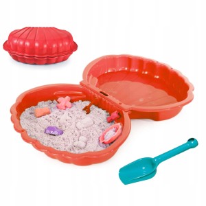 XXL Mega Duża Piaskownica Plastikowa Basen 2 w 1 "Muszelka Premium" z Zabawką