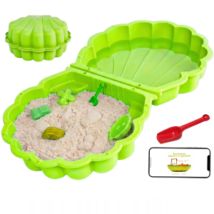 Duża piaskownica basen 2W1 MUSZELKA 88cm zielona