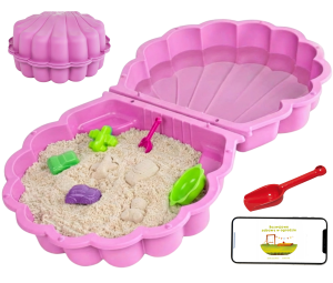 Duża piaskownica basen 2W1 MUSZELKA 88x88cm różowa